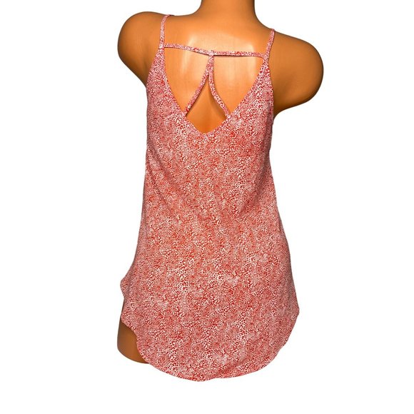 Sienna Sky Tank Top Blouse Womens Red White Cheetah Microprint Pullover Size XS - Picture 2 of 9